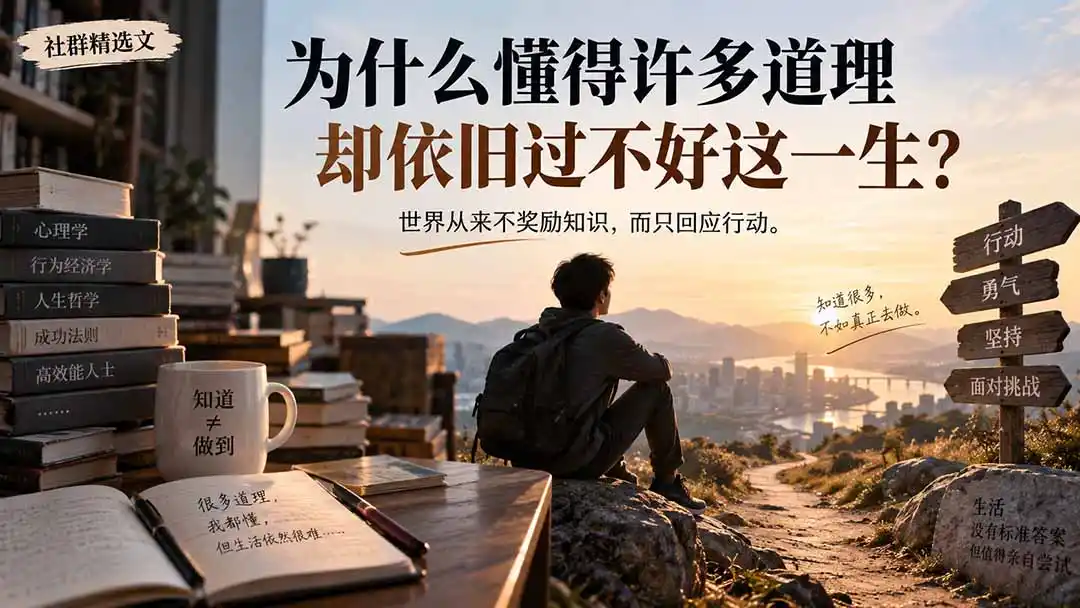 社群精选文:为什么懂得许多道理却依旧过不好这一生?-海淘下载站