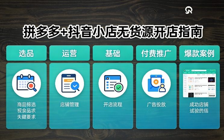 拼多多+抖音小店无货源开店，包括：选品、运营、基础、付费推广、爆款案例等(更新26年3月)-海淘下载站