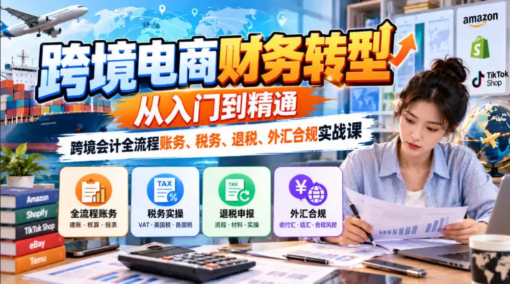 跨境电商财务转型:从入门到精通|跨境会计全流程账务、税务、退税、外汇合规实战课-海淘下载站