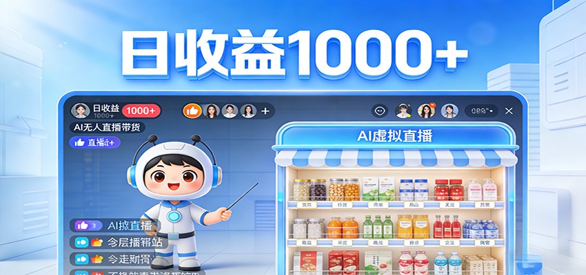 不用露脸不用说话，24小时自动卖货赚钱，全天自动直播，收益看得见-海淘下载站