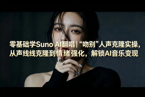 零基础学Suno AI翻唱｜《吻别》人声克隆实操，从声线克隆到情绪强化，解锁AI音乐变现-海淘下载站