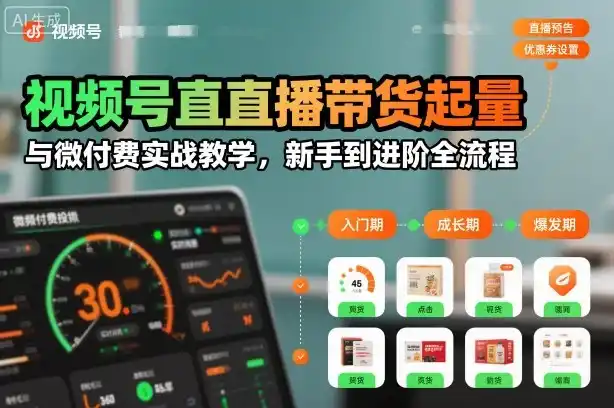 视频号直播带货起量与微付费实战教学，新手到进阶全流程(更新26年10月)-海淘下载站