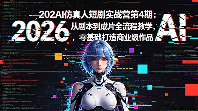 2026AI仿真人短剧实战营第4期：从剧本到成片全流程教学，零基础打造商业级作品-海淘下载站