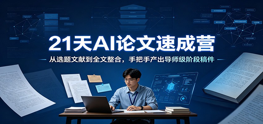 21天AI论文速成营：从选题文献到全文整合，手把手产出导师级阶段稿件-海淘下载站
