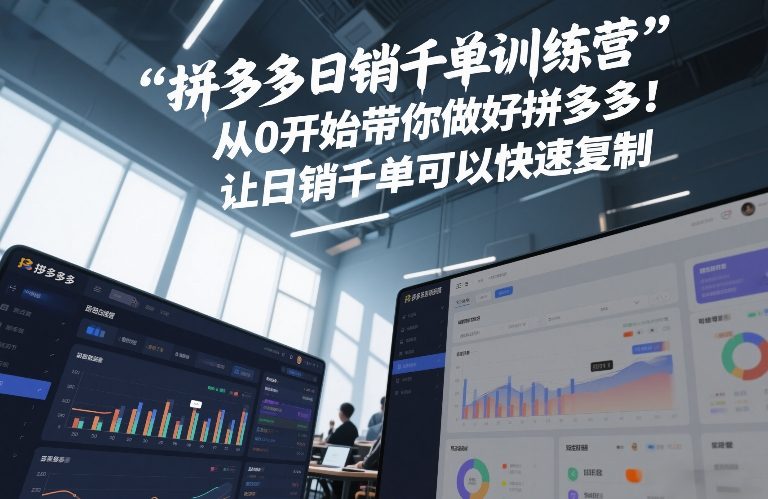 拼多多日销千单训练营,从0开始带你做好拼多多,让日销千单可以快速复制(更新26年1月)-海淘下载站