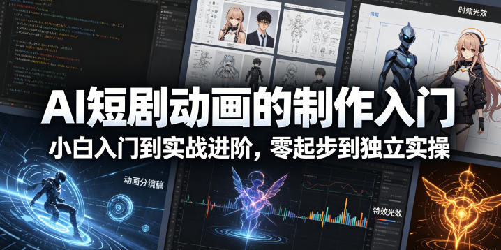AI短剧动画的制作入门，小白入门到实战进阶，零起步到独立实操-海淘下载站