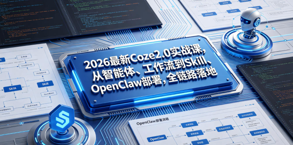 2026最新Coze2.0实战课，从智能体、工作流到Skill、OpenClaw部署，全链路落地-海淘下载站