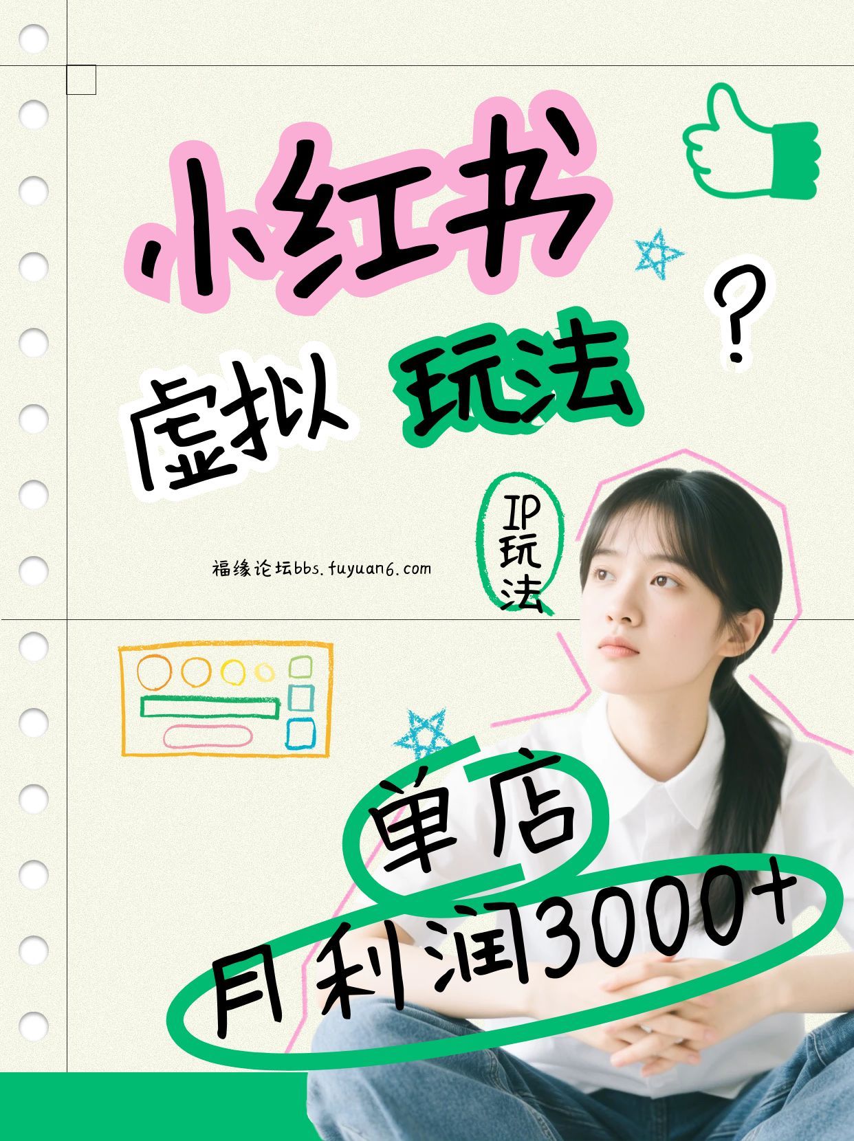 小红书虚拟玩法(铺货流和单品玩法)，单店月利润3000+，IP打法+原创商品(0违规)-海淘下载站