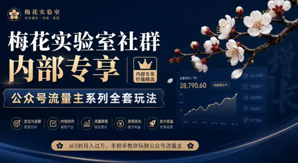 梅花实验室社群内部专享-公众号流量主系列全套玩法-海淘下载站