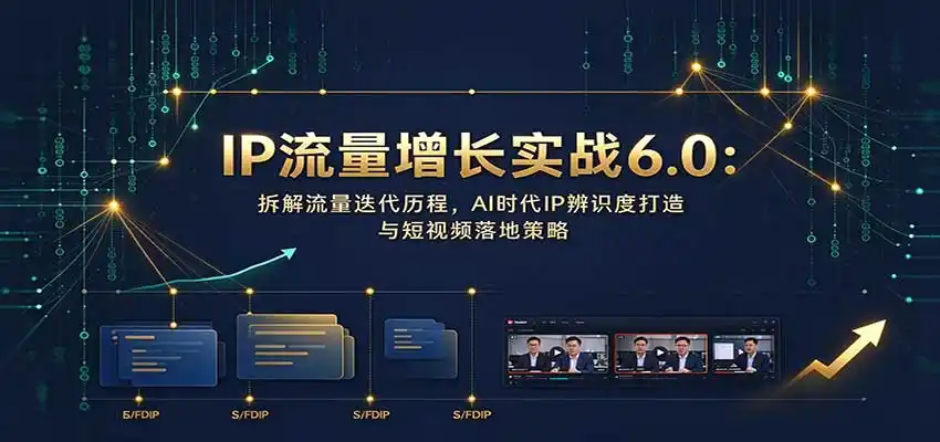 IP流量增长实战6.0:拆解流量迭代历程,AI时代IP辨识度打造与短视频落地策略-海淘下载站