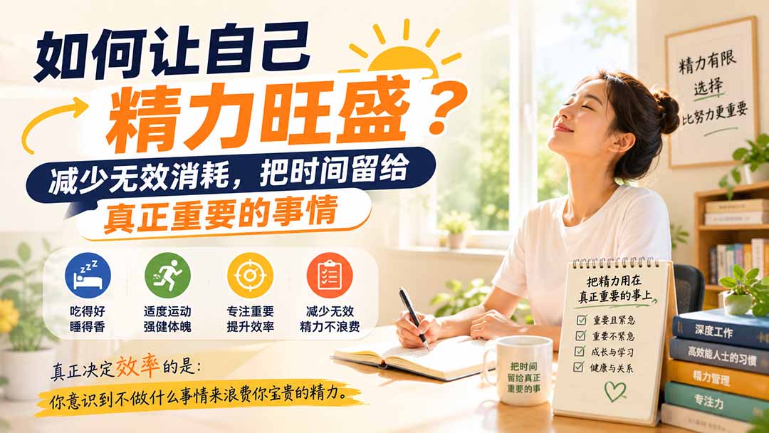 付费文章：如何让自己精力旺盛？减少无效消耗，把时间留给真正重要的事情-海淘下载站