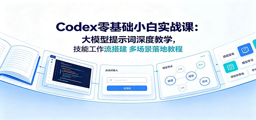 Codex零基础小白实战课：大模型提示词深度教学，技能工作流搭建多场景落地教程-海淘下载站