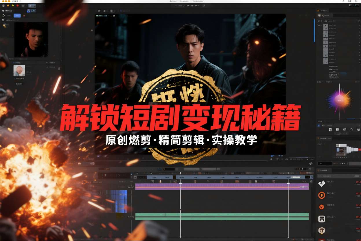 短剧拉新之原创燃剪精简剪辑实操课，解锁短剧变现秘籍-海淘下载站