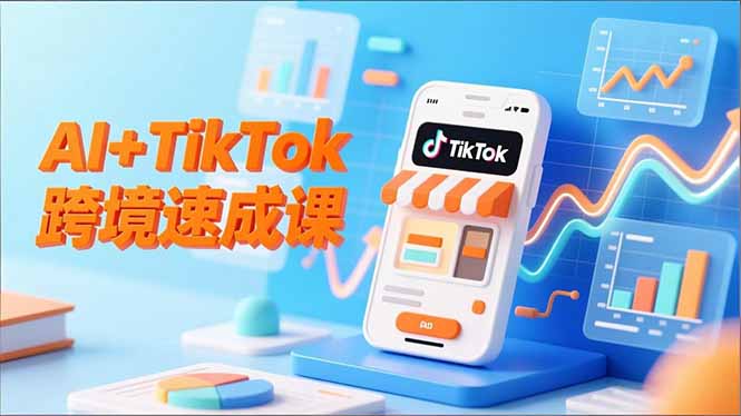 AI+TikTok跨境速成课，智能翻译、店铺定位、流程拆解，7天高效上线运营-海淘下载站