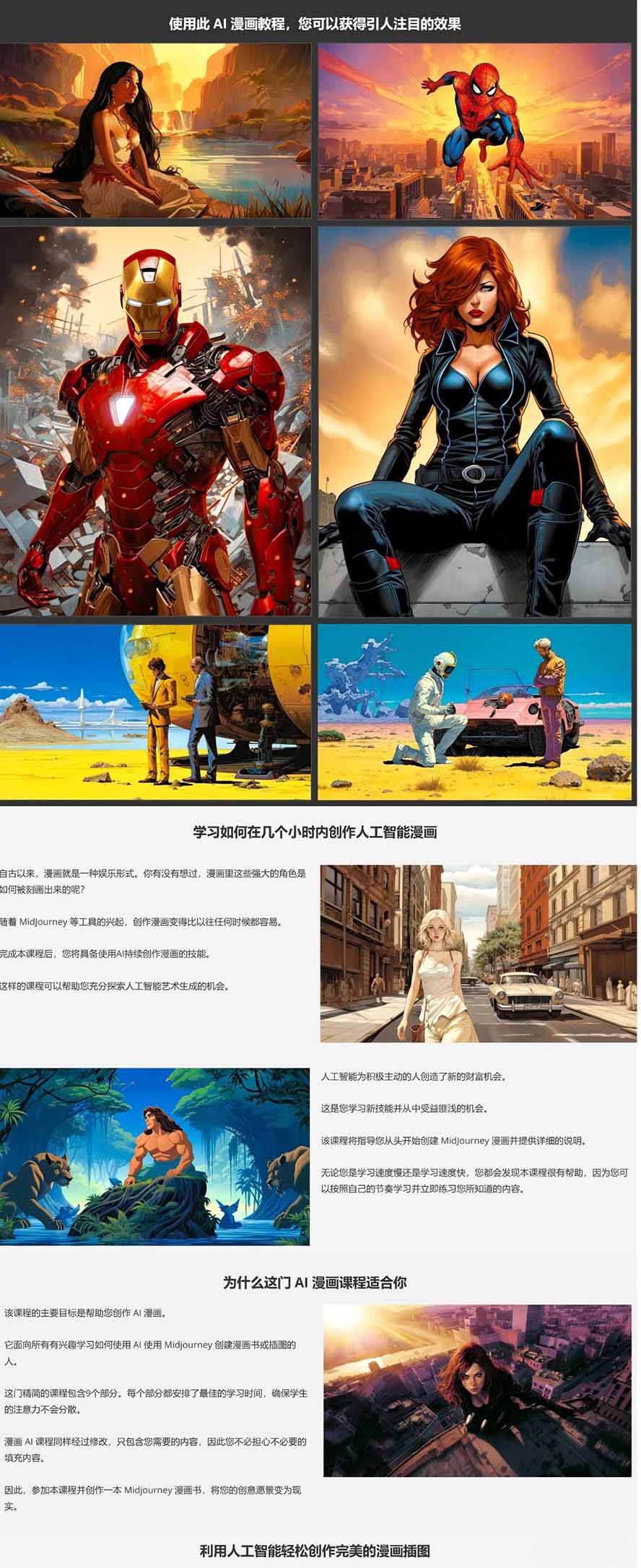 Midjourney AI漫画创作课，脚本构思、人物设计、排版合成，零基础创作完整漫画或系列插画-海淘下载站