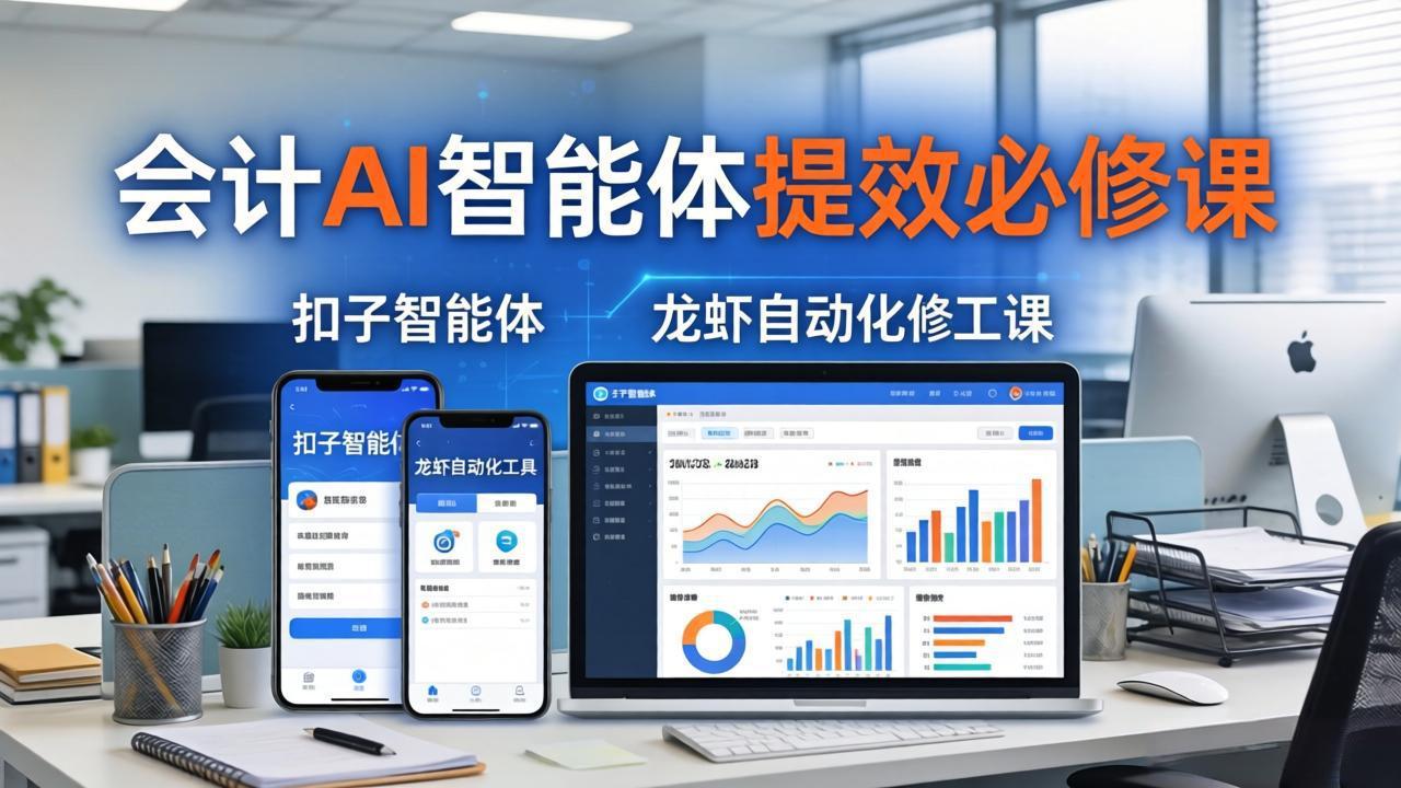 财务会计AI智能体提效必修课：扣子智能体+龙虾自动化+报表分析，一站式提升财务工作效率-海淘下载站