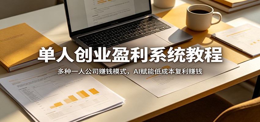 单人创业盈利系统教程：多种一人公司赚钱模式，AI赋能低成本复利赚钱-海淘下载站