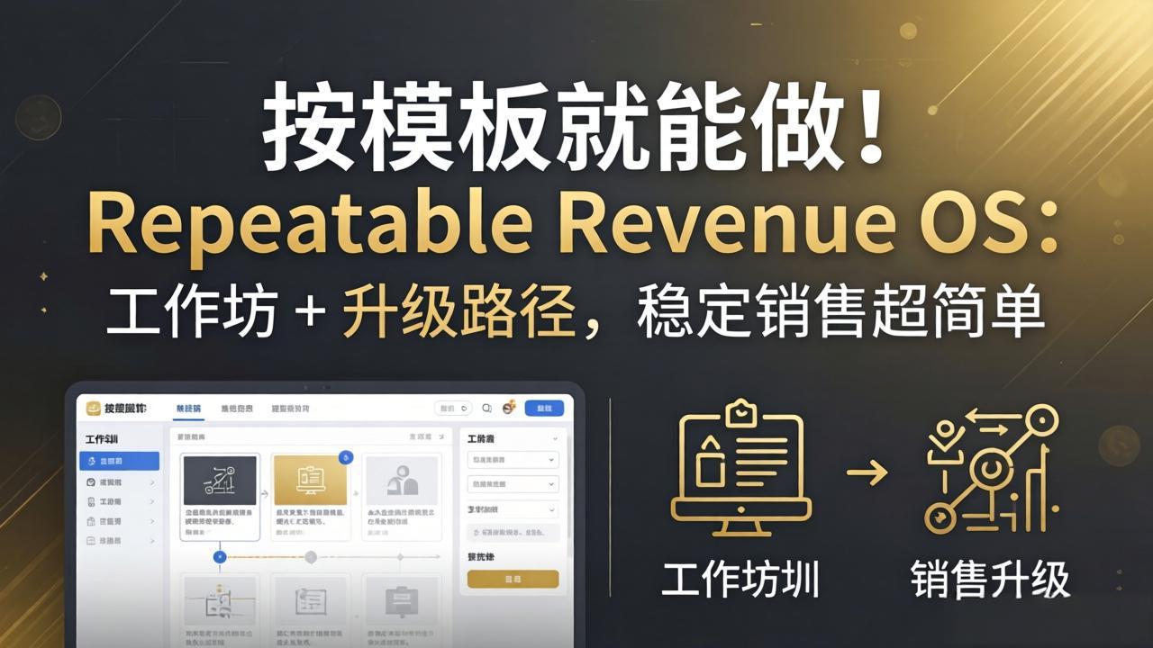 按模板就能做！Repeatable Revenue OS：工作坊 + 升级路径，稳定销售超简单-海淘下载站