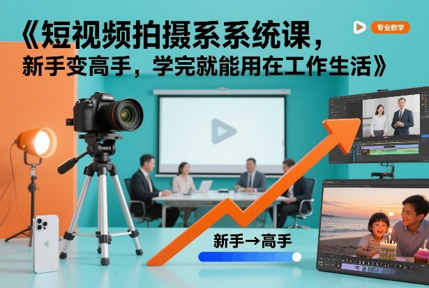 短视频拍摄系统课，新手变高手，学完就能用在工作生活-海淘下载站