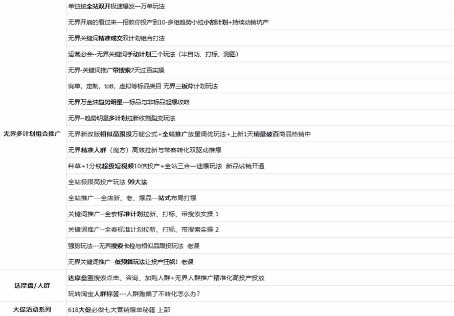 2026淘天开单秘籍PRO实战陪跑课程：全套落地运营玩法，一站式解决淘宝流量低、不出单难题(更新260823