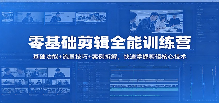 零基础剪辑全能训练营：基础功能+流量技巧+案例拆解，快速掌握剪辑核心技术-海淘下载站