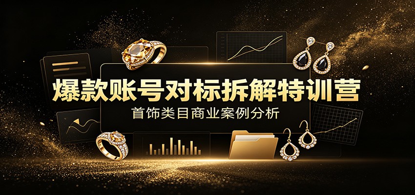 爆款账号对标拆解特训营：首饰类目商业案例分析，配套完整资料内容-海淘下载站