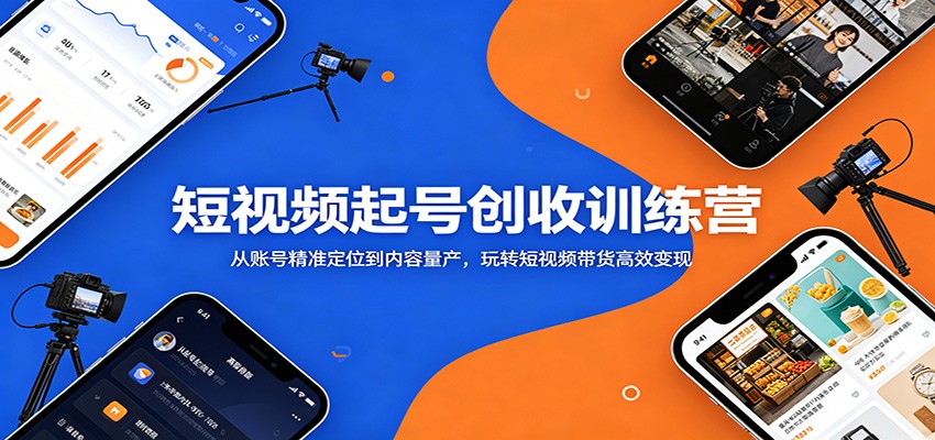 短视频起号创收训练营：从账号精准定位到内容量产，玩转短视频带货高效变现-海淘下载站