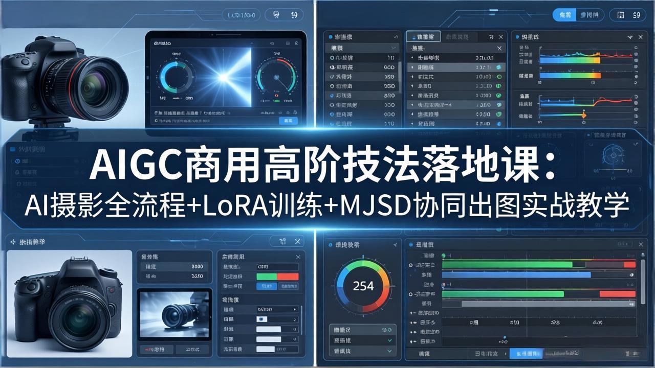 AIGC商用高阶技法落地课：AI摄影全流程+LoRA训练+MJSD协同出图实战教学-海淘下载站