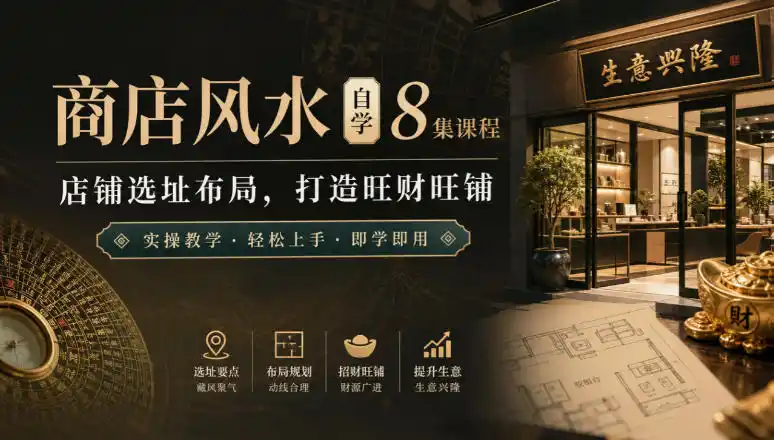 商店风水自学8集课程|店铺选址布局,打造旺财旺铺实操教学-海淘下载站