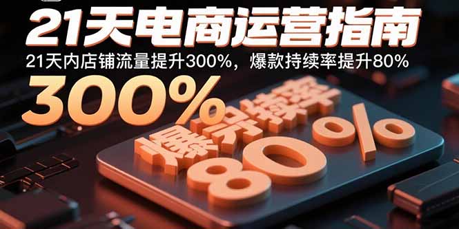 21天电商运营指南：21天内店铺流量提升300%，爆款持续率提升80%-海淘下载站