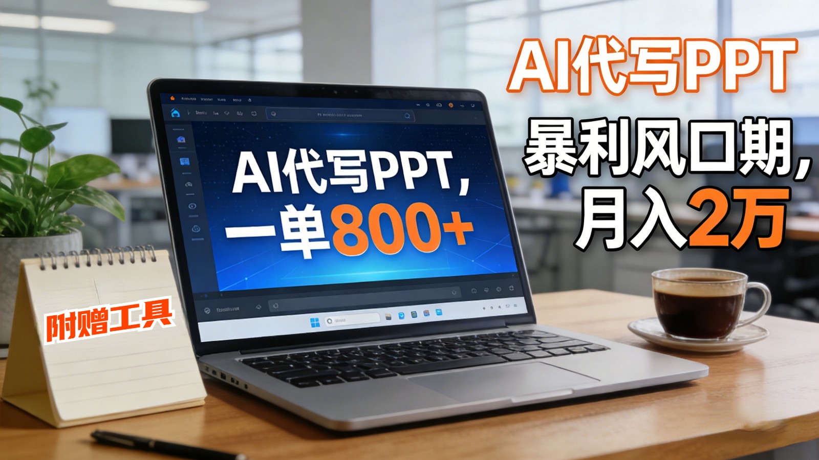 AI 代写做 PPT!一单狂赚 800+,风口期月入 2 万(工具 + 提示词直接送)-海淘下载站