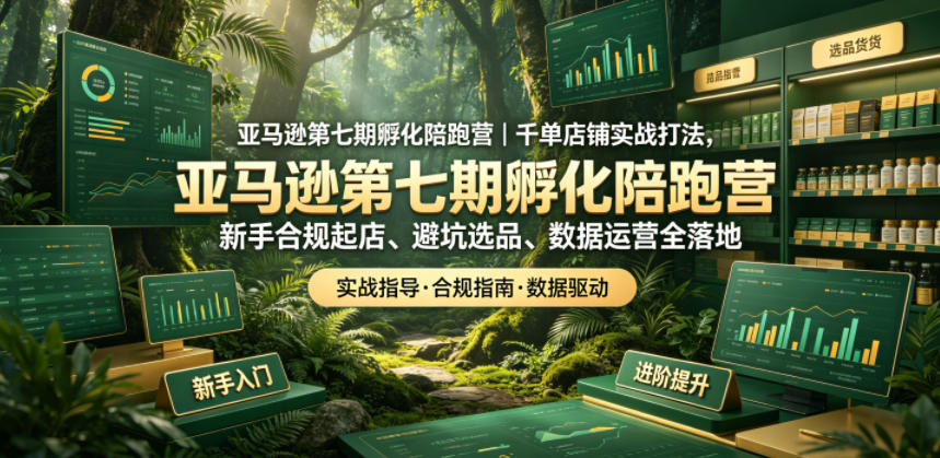 亚马逊第七期孵化陪跑营｜千单店铺实战打法，新手合规起店、避坑选品、数据运营全落地-海淘下载站