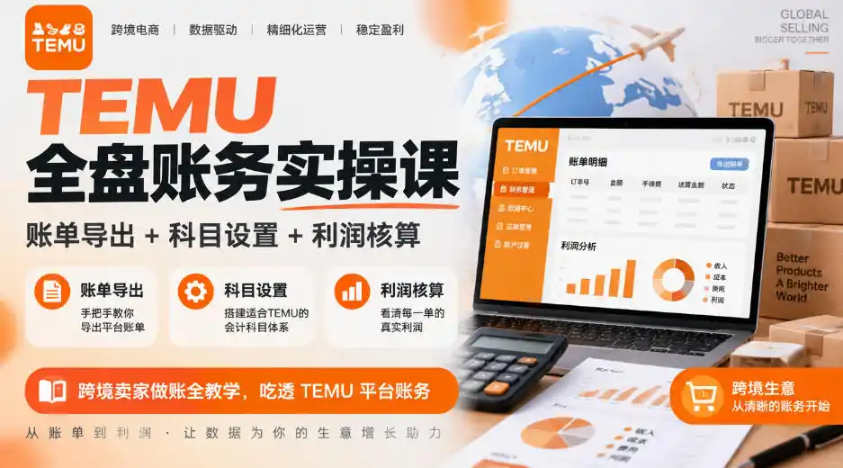 TEMU全盘账务实操课|账单导出+科目设置+利润核算,跨境卖家做账全教学,吃透TEMU平台账务-海淘下载站