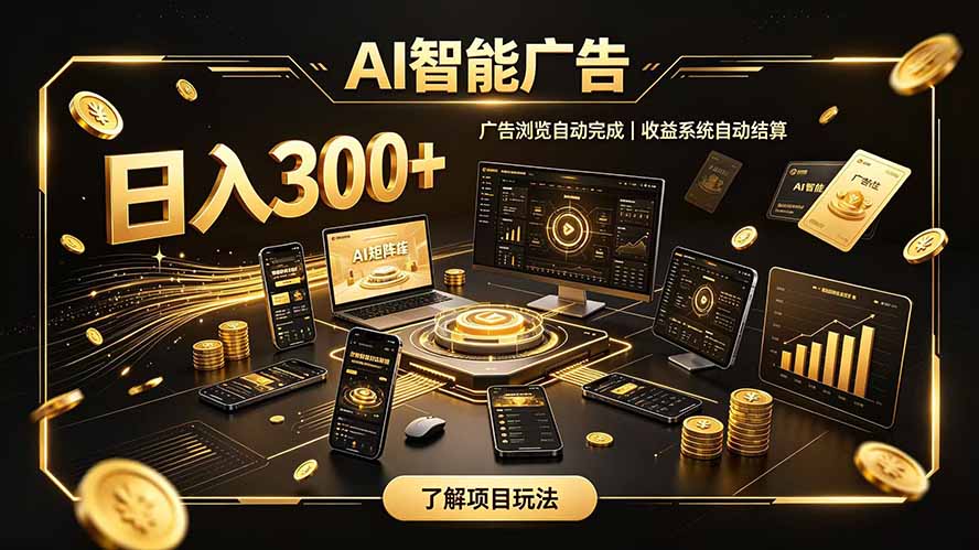 自研 AI 系统｜轻资产起步｜长期稳定收益｜宝妈 上班族轻轻松松日入300+-海淘下载站