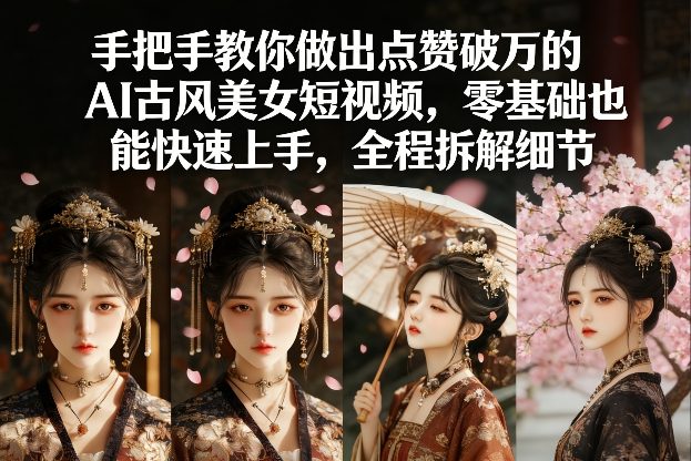 手把手教你做出点赞破万的AI古风美女短视频，零基础也能快速上手，全程拆解细节-海淘下载站