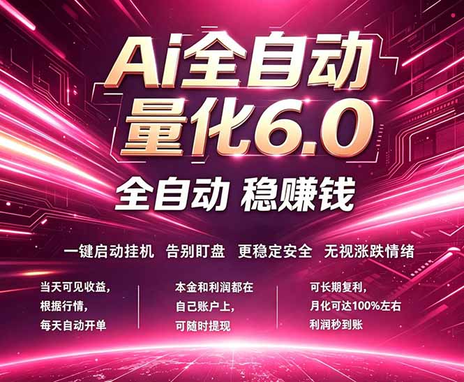 最新AI量化交易6.0，24小时自动运行，绿色稳定！日入1000+-海淘下载站