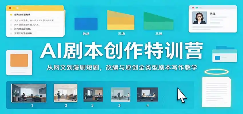 AI剧本创作特训营:从网文到漫剧短剧,改编与原创全类型剧本写作教学-海淘下载站