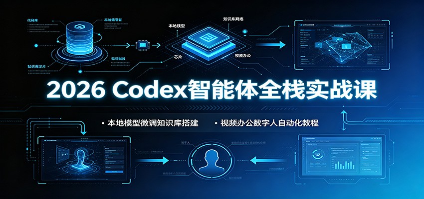 2026 Codex智能体全栈实战课：本地模型微调知识库搭建，视频办公数字人自动化教程-海淘下载站