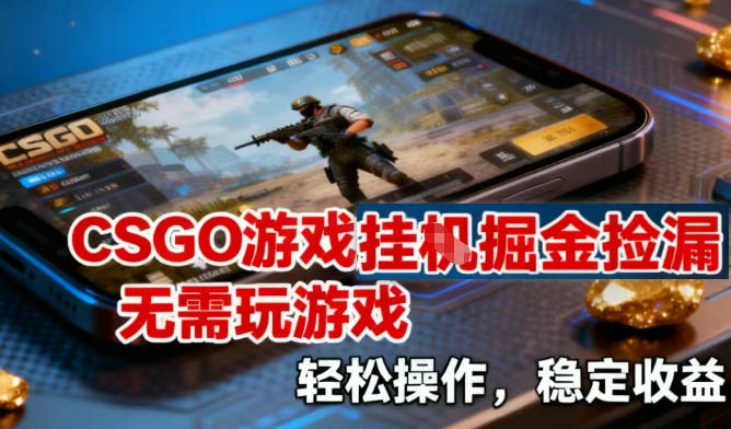 CSGO游戏挂G掘金捡漏，不需要玩游戏，操作简单，收益稳定【揭秘】-海淘下载站