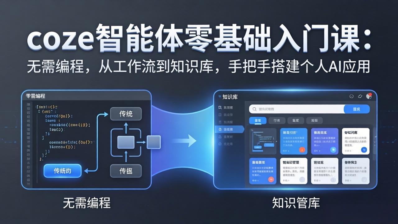 coze智能体零基础入门课：无需编程，从工作流到知识库，手把手搭建个人AI应用-海淘下载站