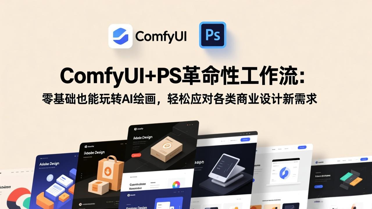 ComfyUI+PS革命性工作流:零基础也能玩转AI绘画,轻松应对各类商业设计新需求-海淘下载站