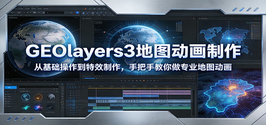 GEOlayers3地图动画制作：从基础操作到特效制作，手把手教你做专业地图动画-海淘下载站