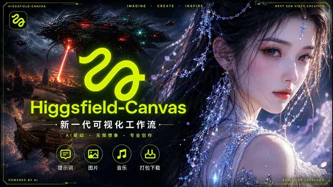 Higgsfield Canvas AI视频制作详解，节点式工作流搭建，重构新式视频创作完整教程-海淘下载站