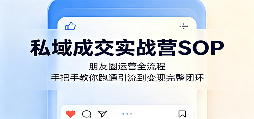 私域成交实战营SOP：朋友圈运营全流程，手把手教你跑通引流到变现完整闭环-海淘下载站