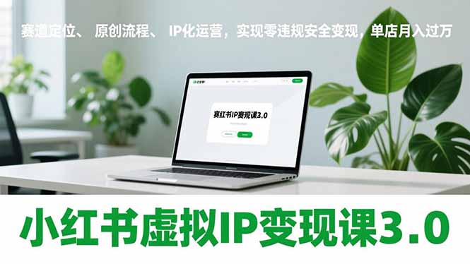 小红书虚拟IP变现课3.0，赛道定位、原创流程、IP化运营，实现零违规安全变现，单店月入过万-海淘下载站