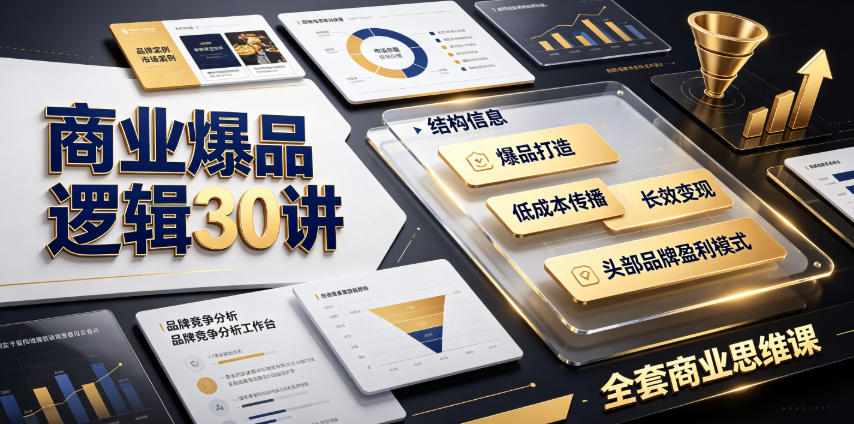 商业爆品逻辑30讲｜拆解各行各业头部品牌盈利模式，吃透爆品打造、低成本传播、长效变现全套商业思维课-海淘下载站