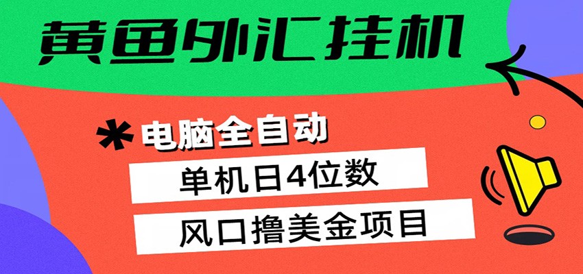 黄鱼外汇挂机：全自动赚美金、自动交易、风口项目-海淘下载站