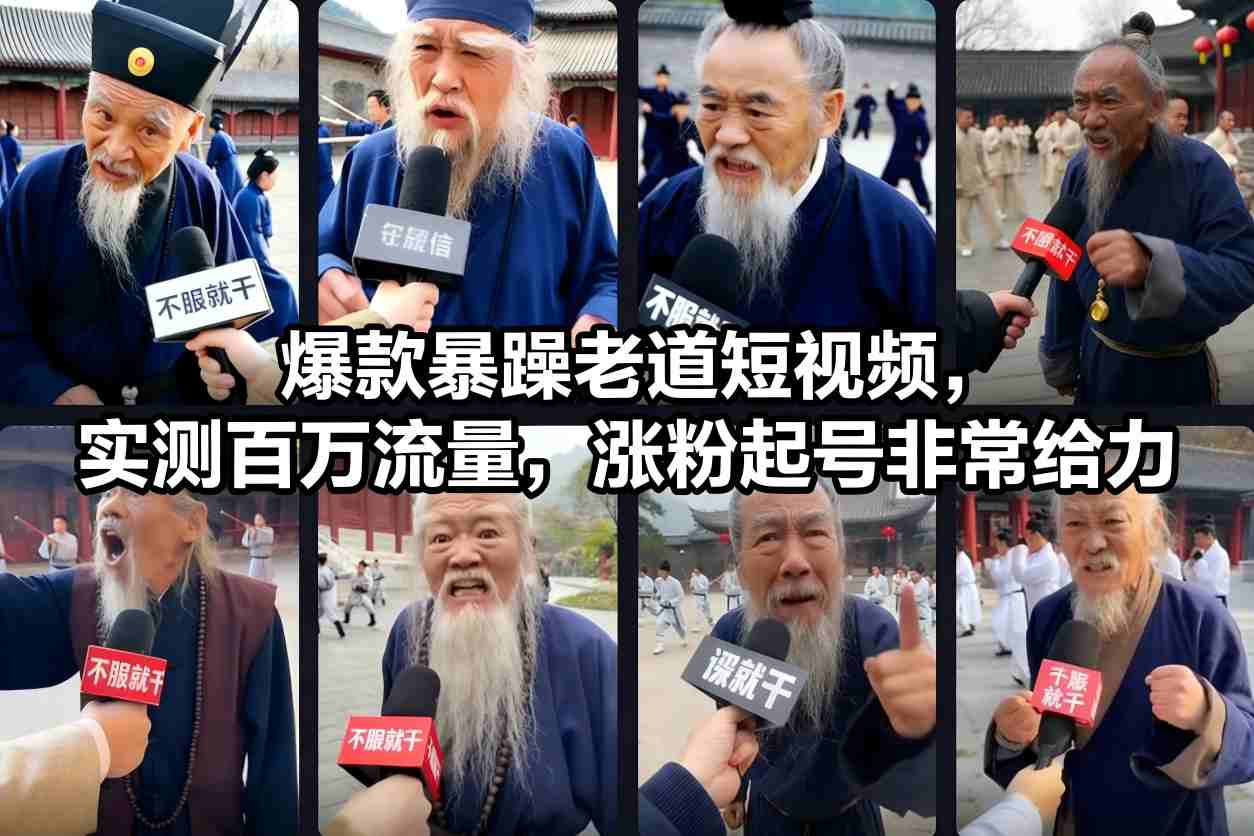 爆款暴躁老道短视频，实测百万流量，涨粉起号非常给力-海淘下载站