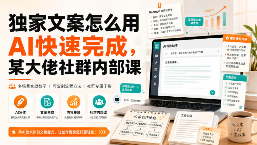 独家文案怎么用AI快速完成,某大佬社群内部课-海淘下载站