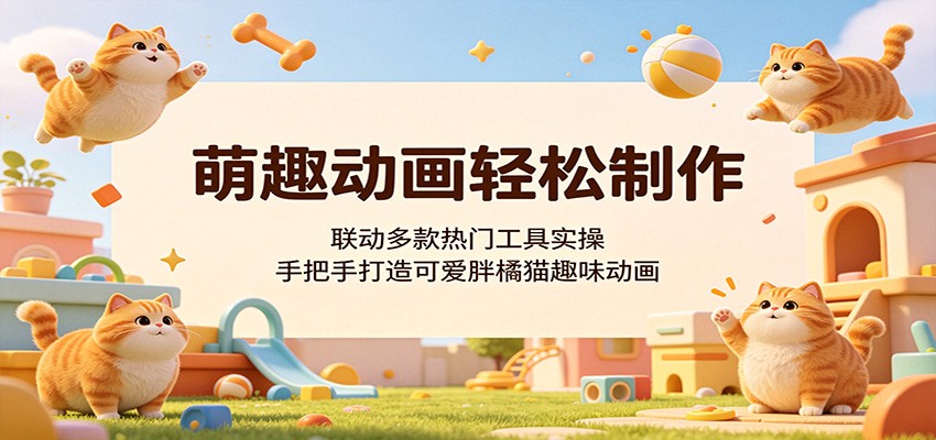 萌趣动画轻松制作，联动多款热门工具实操，手把手打造可爱胖橘猫趣味动画-海淘下载站